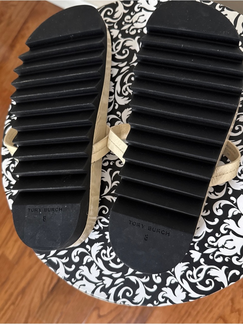 Tory Burch Miller Cloud Sandals Ivory White Size 8 - Picture 4 of 6